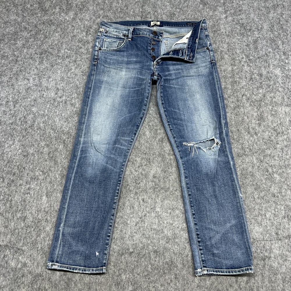 Citizens Of Humanity Emerson Jeans Womens 27 Blue Slim Boyfriend Distressed Prep